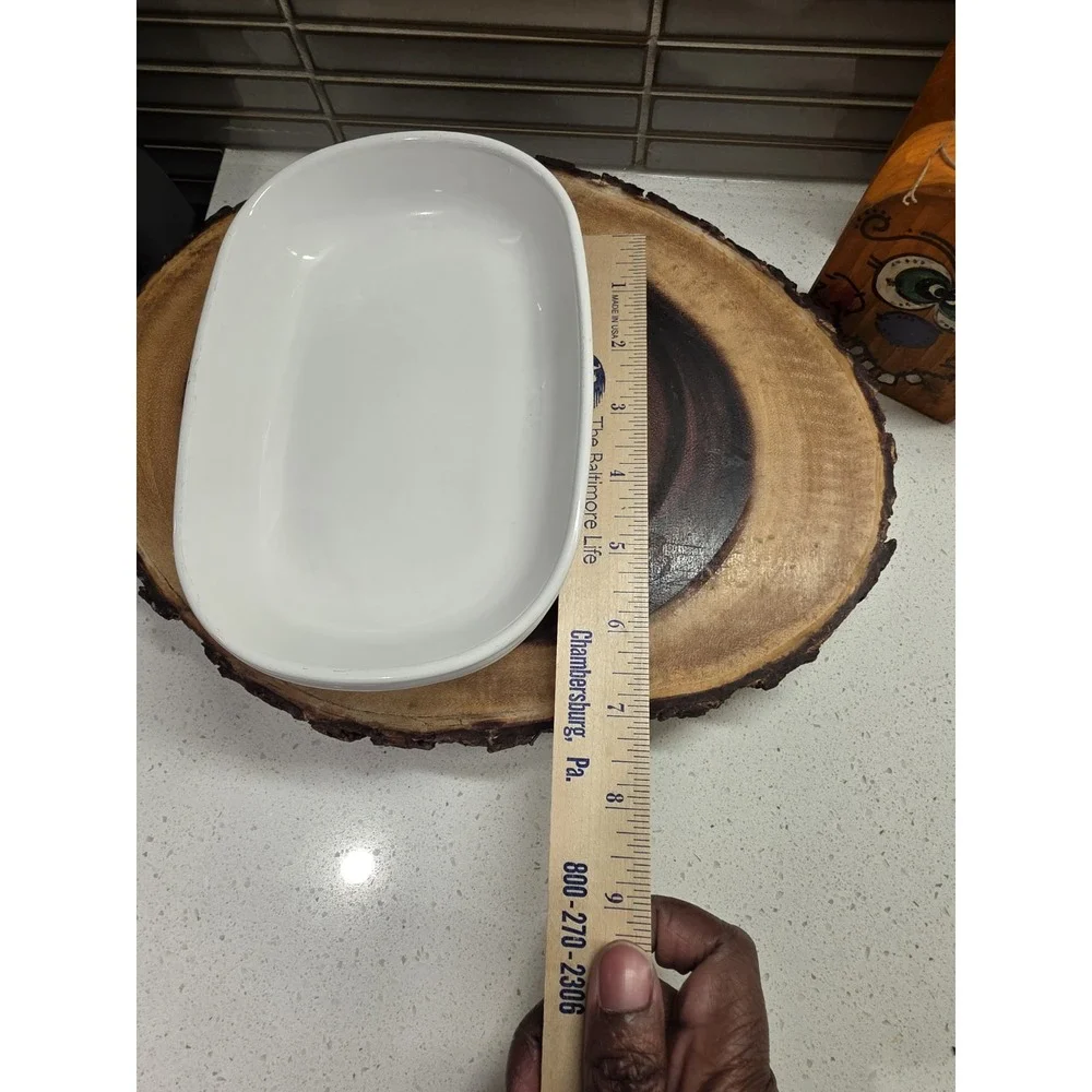 Set of 4 CORNING WARE SIDEKICK P-140-B White Set Oval Snack Dishes Clean
